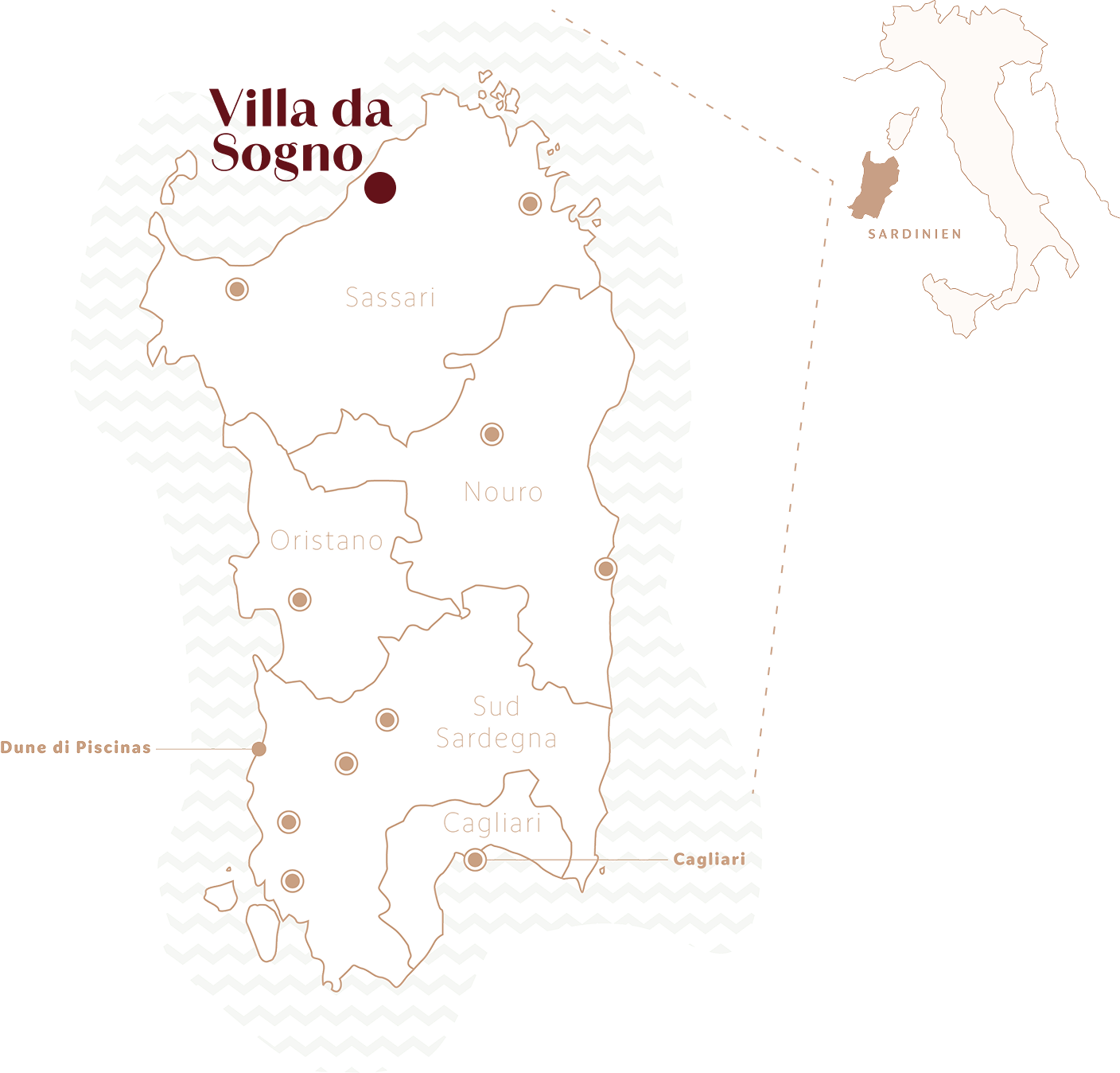 Karte von Sardinien